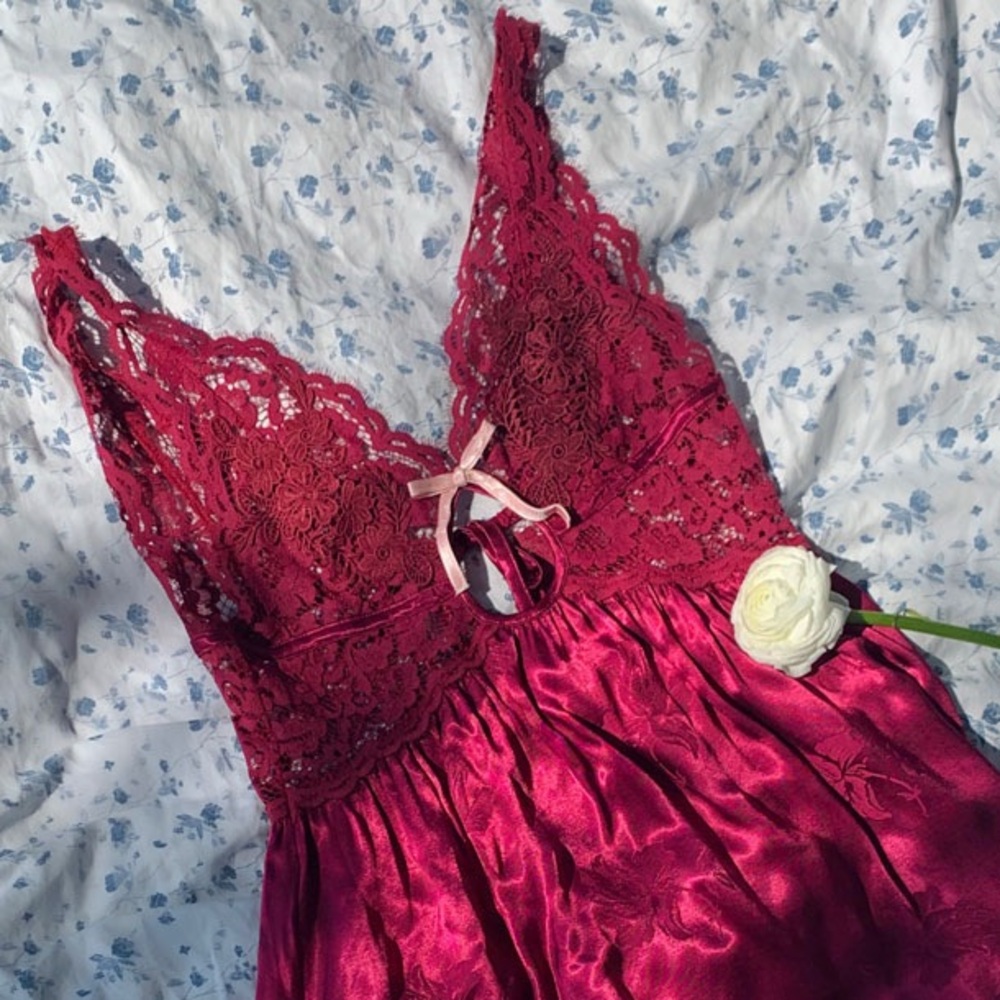 NWOT Noelle Lace Satin Slip Dress - Picture 2 of 7